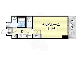 BSRESIDENCESAKAE 1Kの間取図画像