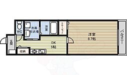 シティーコート翠雲 1DKの間取図画像
