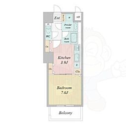 レジディア高岳 1DKの間取図画像