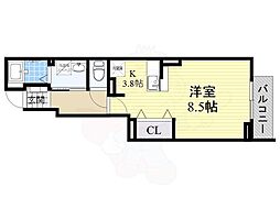 ティーズハウス 1Kの間取図画像