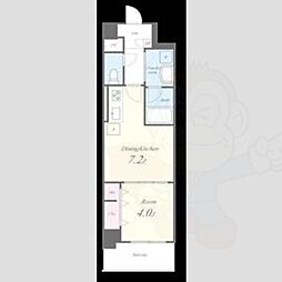 フォレスト コナメ名駅 1DKの間取図画像