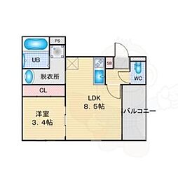 MISA 1LDKの間取図画像