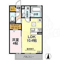 ハーベスト横井 1LDKの間取図画像