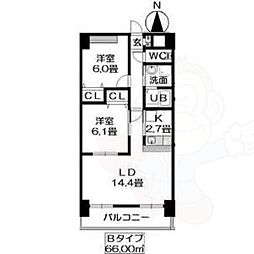 グランリーオ 2LDKの間取図画像