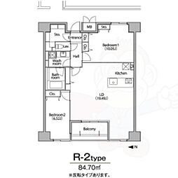 グランアベニュー栄 2LDKの間取図画像