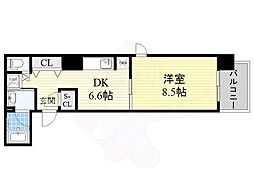 セノアタワー泉 1DKの間取図画像