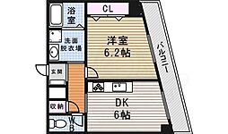 パルコート伊勢山 1DKの間取図画像