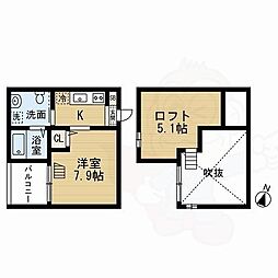 ローズピーク 1Kの間取図画像