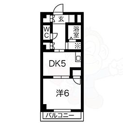 タウンM&EB棟 1DKの間取図画像