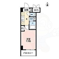 ファーニッシュ太平通 1Kの間取図画像