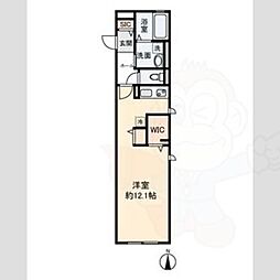 フレシール ワンルームの間取図画像