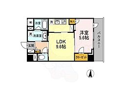 レジデンス丸の内七間町 1LDKの間取図画像