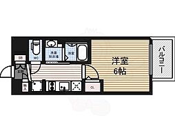 エステムコート名古屋栄プレシャス 1Kの間取図画像