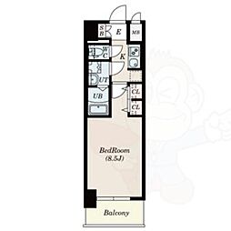S-RESIDENCE黒川本通一丁目 1Kの間取図画像