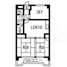 カルチャー八竜 3LDKの間取図画像