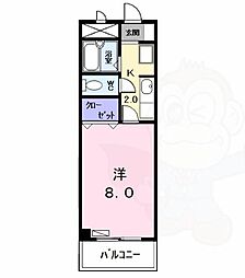 メゾンラスター 1Kの間取図画像