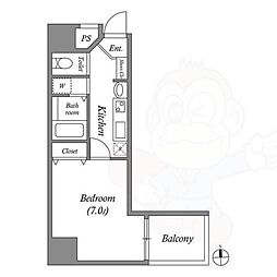 レジデンス名古屋千代田 1Kの間取図画像