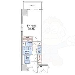 レジデンス上前津スクエア 1Kの間取図画像