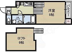 ヴィオラ大幸 1Kの間取図画像
