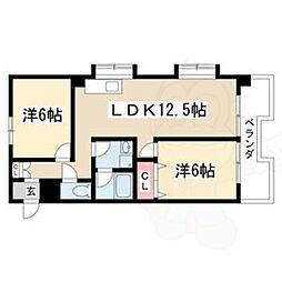 カサ松下 3DKの間取図画像