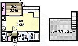 グランティッククオーレ 1LDKの間取図画像