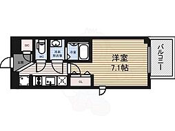 エステムコート名古屋栄プレシャス 1Kの間取図画像