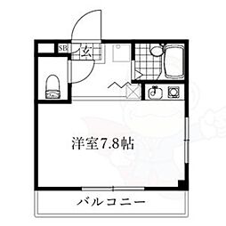 K&Tメンズハイツ ワンルームの間取図画像