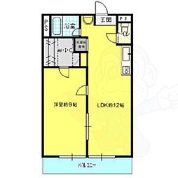 シャトー共栄A棟 1SLDKの間取図画像
