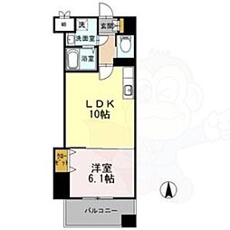 カスタリア志賀本通 1LDKの間取図画像