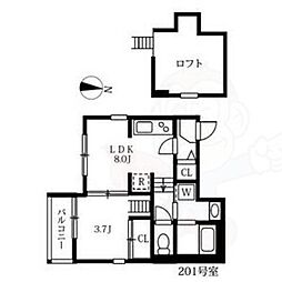 ハーモニーテラス北畑 1LDKの間取図画像