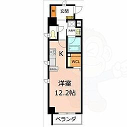アーバンライフ名駅ウエスト 1Kの間取図画像