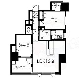 プレサンスロジェ鶴舞駅前 2LDKの間取図画像