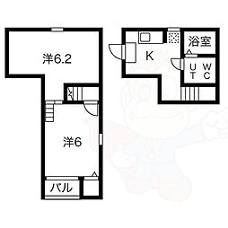 グランコンフォール米野4 1Kの間取図画像