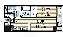 フォレシティ栄 1LDKの間取図画像
