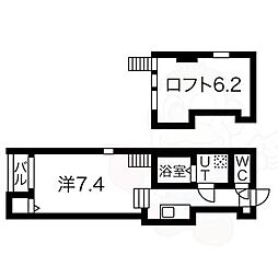 リアンハイム六番町 1Kの間取図画像