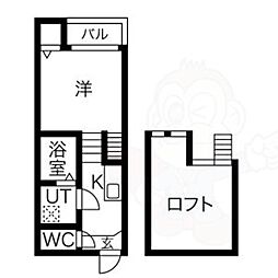 Rino-Che栄生 1Kの間取図画像