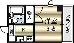 プリンセス泉 1Kの間取図画像