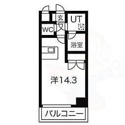 ヴェルシェーヌ桜橋 ワンルームの間取図画像