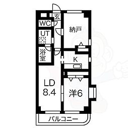 アイルシティSeko 1LDKの間取図画像