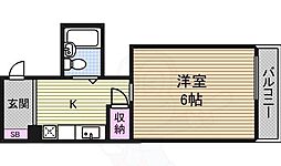 第二戸嶋屋ビル 1Kの間取図画像