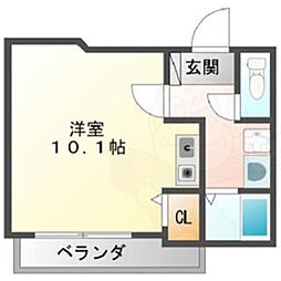 中央ビルディング ワンルームの間取図画像