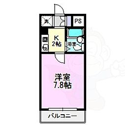 ハイシティ岩田 1Kの間取図画像