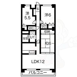 ヒルトップ井上ビル 3LDKの間取図画像