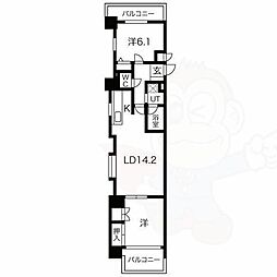 エクレール鶴舞 2LDKの間取図画像