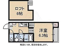 K'sGarden栄生 1Kの間取図画像