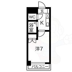 レジデンス中島 1Kの間取図画像