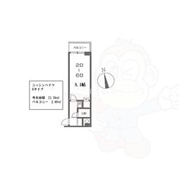 ニッシンハイツ千代田 1Kの間取図画像