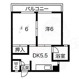 蜂須賀ビル 2DKの間取図画像