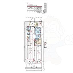 エステムコート名古屋TWINEAST 1LDKの間取図画像