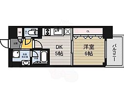 エステムコート名古屋栄プレシャス 1DKの間取図画像